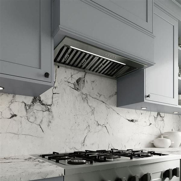 Streamline Alcamo 28-in Stainless Steel Ducted Insert 350CFM Range Hood
