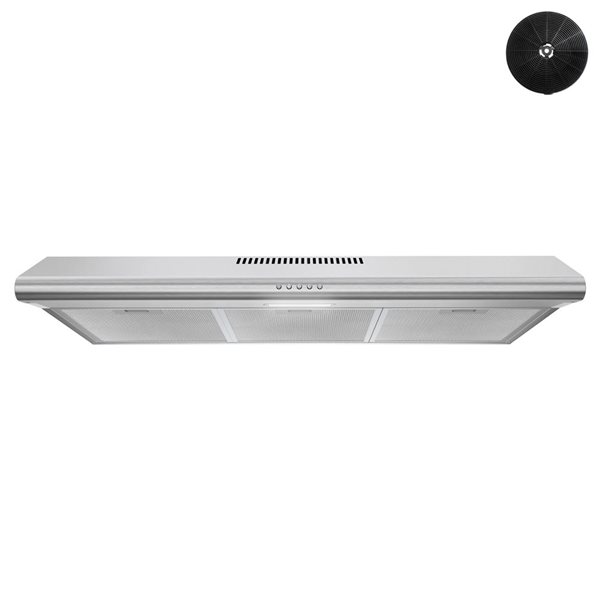 Streamline Avellino 36-in Stainless Steel Convertible Undermount 80CFM Range Hood