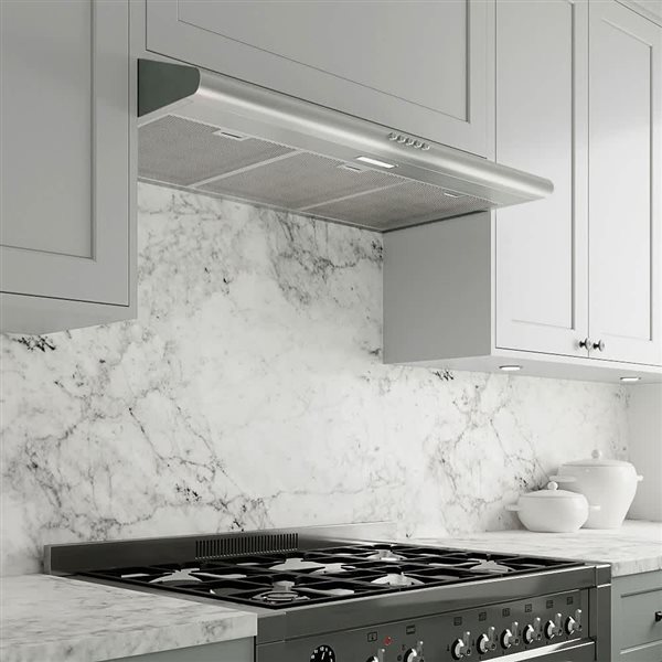Streamline Avellino 36-in Stainless Steel Convertible Undermount 80CFM Range Hood