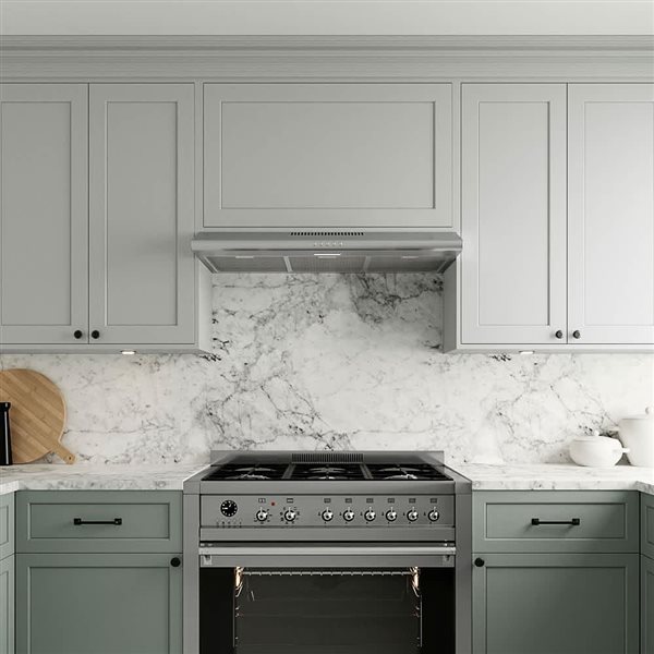 Streamline Avellino 36-in Stainless Steel Convertible Undermount 80CFM Range Hood