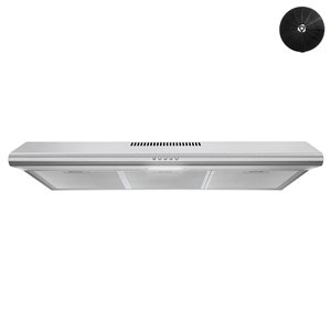 Streamline Belluno 36-in Stainless Steel Ductless Undermount 80CFM Range Hood