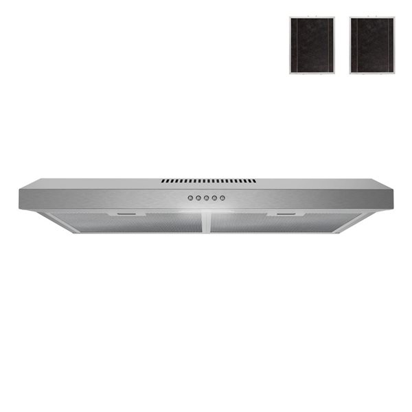 Streamline Anapo 30-in Stainless Steel Ductless Undermount 80CFM Range Hood