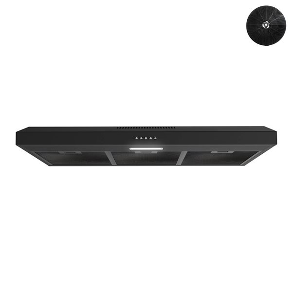Streamline Cosenza 36-in Grit Black Ductless Undermount 80CFM Range Hood