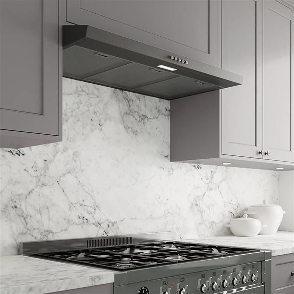 Streamline Cosenza 36-in Grit Black Ductless Undermount 80CFM Range Hood