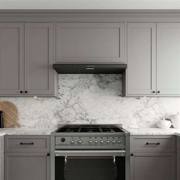 Streamline Cosenza 36-in Grit Black Ductless Undermount 80CFM Range Hood