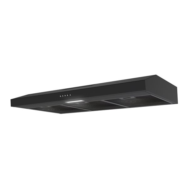 Streamline Cosenza 36-in Grit Black Ductless Undermount 80CFM Range Hood