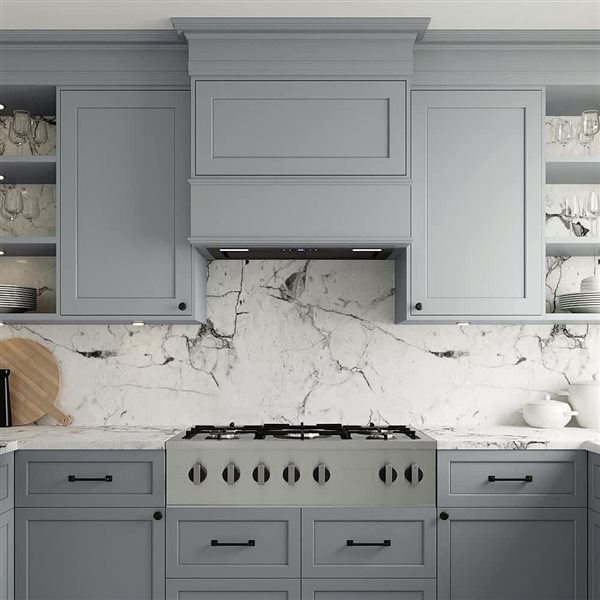 Streamline Crosa 28-in Glossy Black Ducted Insert 350CFM Range Hood