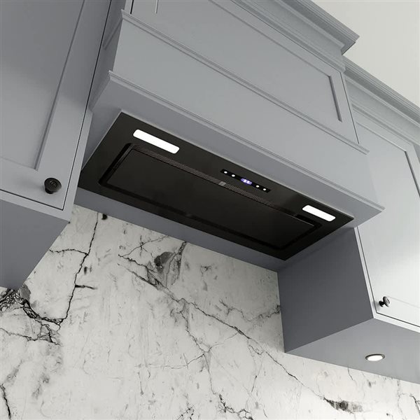 Streamline Crosa 28-in Glossy Black Ducted Insert 350CFM Range Hood
