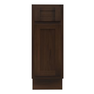 Vanity Art 12 W x 21 D x 32.5-in H Brown Wood/MDF 1-Drawer Freestanding Bathroom Vanity Cabinet Only