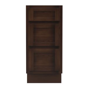 Vanity Art 15 W x 21 D x 32.5-in H Brown Wood/MDF 3-Drawer Freestanding Bathroom Vanity Cabinet Only