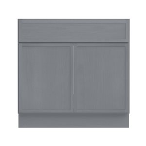 Vanity Art 30 W x 21 D x 32.5-in H Smoky Grey Wood/MDF 2-Door Freestanding Bathroom Vanity Cabinet Only