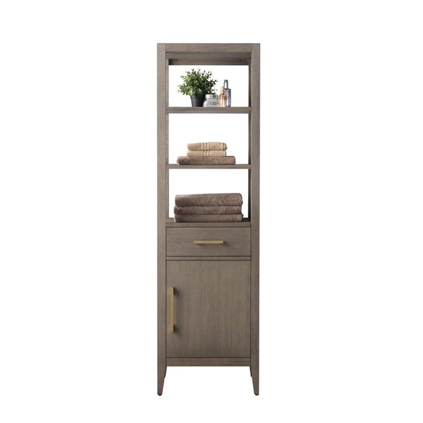 21 W X 17 D X 72-In H W Driftwood Grey Wood/mdf Freestanding Bathroom Linen Cabinet, Grey/Tan