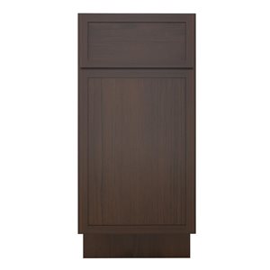 Vanity Art 15 W x 21 D x 32.5-in H Brown Wood/MDF 1-Drawer Freestanding Bathroom Vanity Cabinet Only