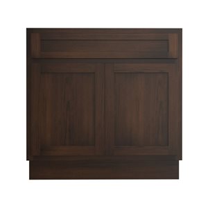 Vanity Art 30 W x 21 D x 32.5-in H Brown Wood/MDF 2-Door Freestanding Bathroom Vanity Cabinet Only