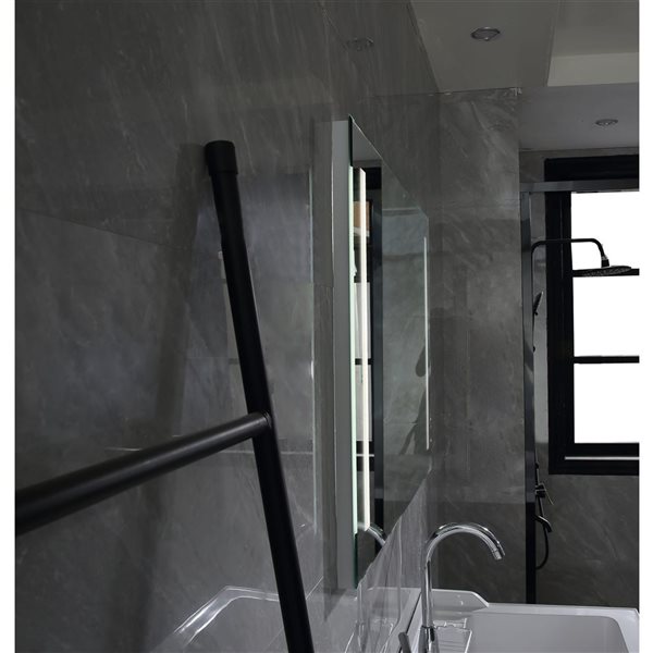 Vanity Art 24 x 28-in Frameless Wall-Mounted LED Lighted Bathroom Vanity Mirror w/ On/Off Switch
