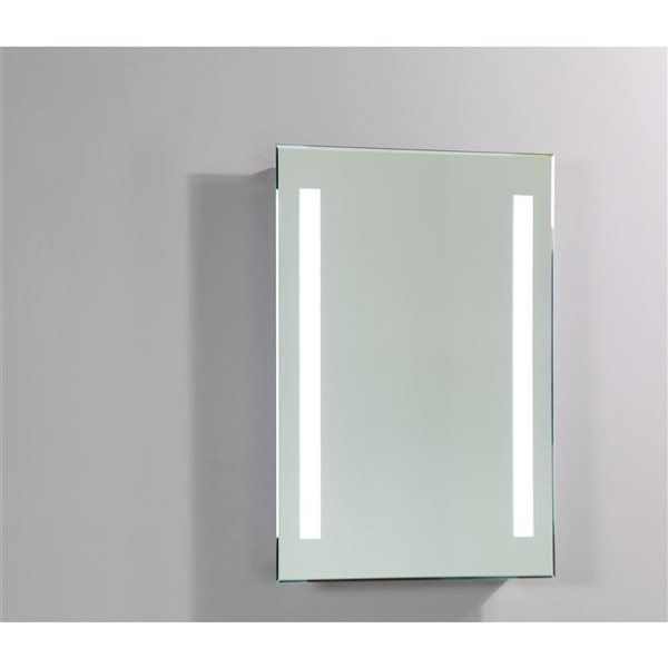 Vanity Art 24 x 28-in Frameless Wall-Mounted LED Lighted Bathroom Vanity Mirror w/ On/Off Switch