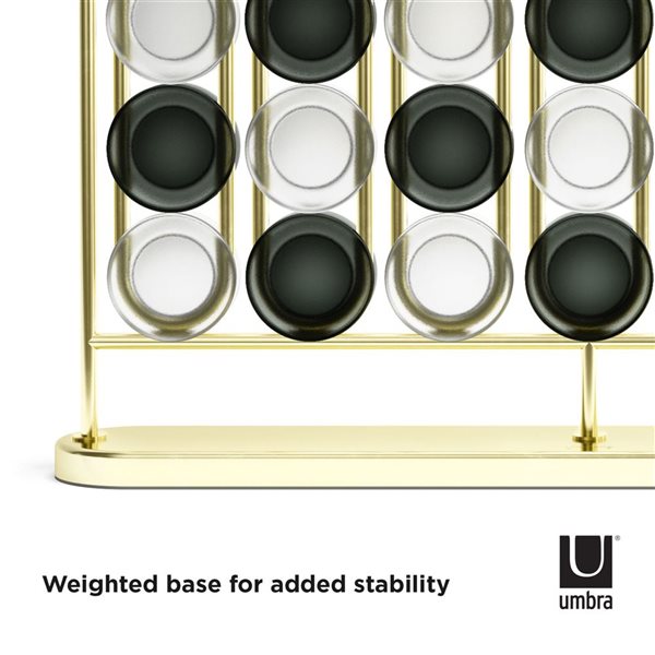 Umbra Stax Four-in-a-Row Game w/ Gold Frame and Black and White Tokens