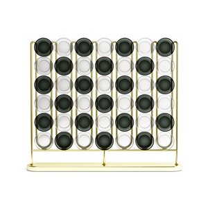 Jeu Four-in-a-Row Umbra avec cadre or et jetons noirs et blancs