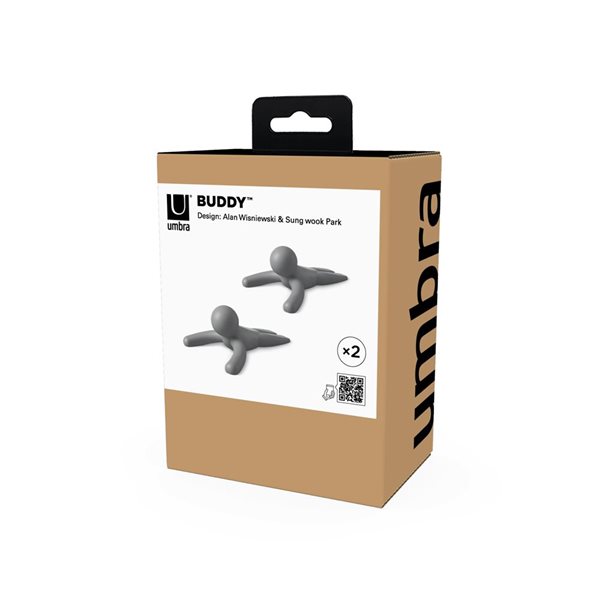 Umbra Buddy 2-Pack 6-in L Grey Plastic Doorstop