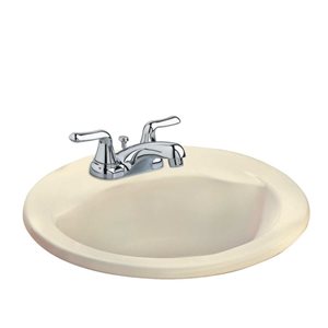 American Standard Cadet Oval Countertop Bathroom Sink 4-in Centres w/ EverClean in Bone