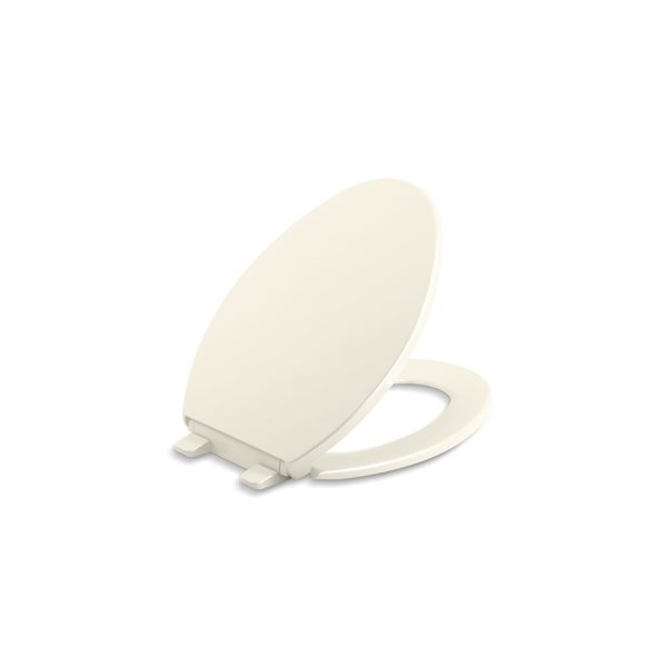 KOHLER Brevia Quiet-Close Elongated Toilet Seat in Biscuit