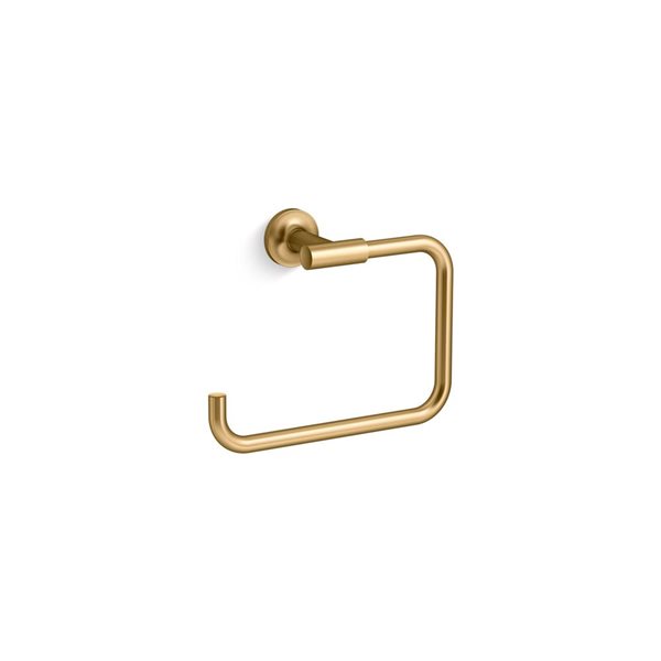 KOHLER Purist Towel Ring in Vibrant Brushed Moderne Brass