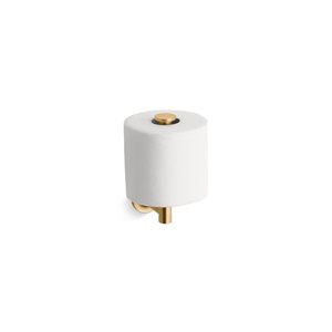 KOHLER Purist Vertical Toilet Paper Holder in Vibrant Brushed Moderne Brass