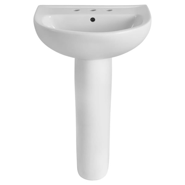 American Standard 22-in Evolution 8-in Widespread Pedestal Bathroom Sink Top and Leg Combination in White