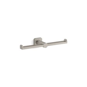 KOHLER Parallel Double Toilet Paper Holder in Vibrant Brushed Nickel