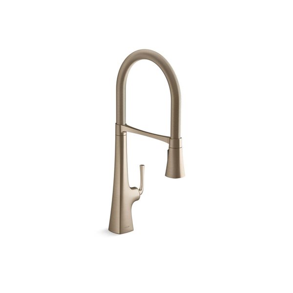 KOHLER Graze Semi-Professional Kitchen Faucet w/ 3-Function Pull-Down Sprayhead in Vibrant Brushed Bronze