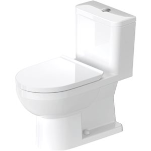 Duravit 1-Piece Elongated Dual Flush Toilet 5-L/3.5-L Without Seat w/ Top Flush Button in White