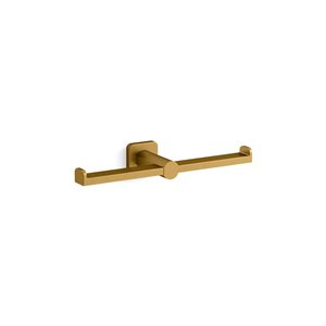 KOHLER Parallel Double Toilet Paper Holder in Vibrant Brushed Moderne Brass