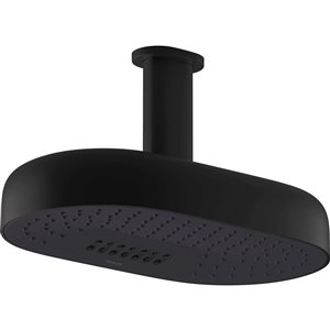 KOHLER Statement Oblong Matte Black 14-in W 2.5-gal/min Two-Function Rain Shower Head