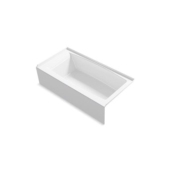KOHLER Entity 33-in W x 5-ft L White Alcove Right Drain Bathtub