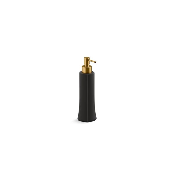 KOHLER Occasion Black and Brass Soap Dispenser