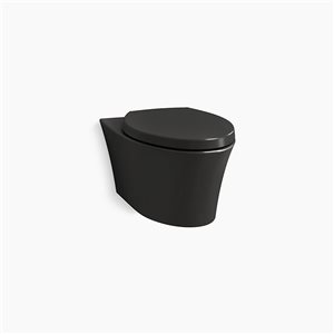 KOHLER Veil Wall-Hung Compact Elongated Dual-Flush Toilet in Black
