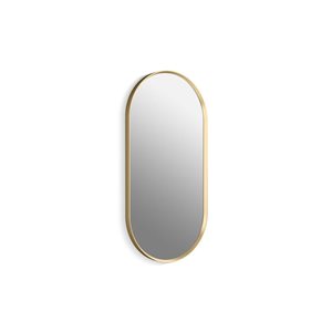 KOHLER Essential 18 x 36-in Capsule Framed Mirror in Moderne Brushed Gold
