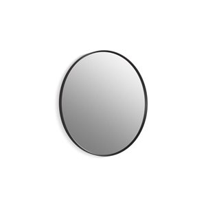 KOHLER Essential 32-in Round Framed Mirror in Matte Black