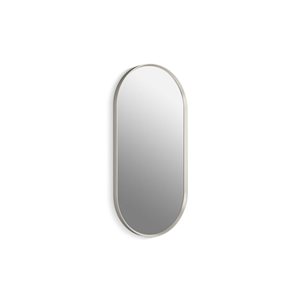 KOHLER Essential 18 x 36-in Capsule Framed Mirror in Brushed Nickel
