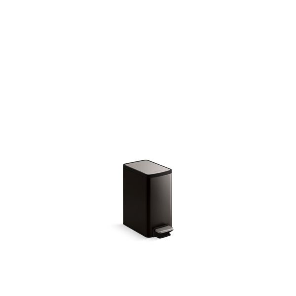 KOHLER 6-L Step Trash Can in Black Stainless Steel