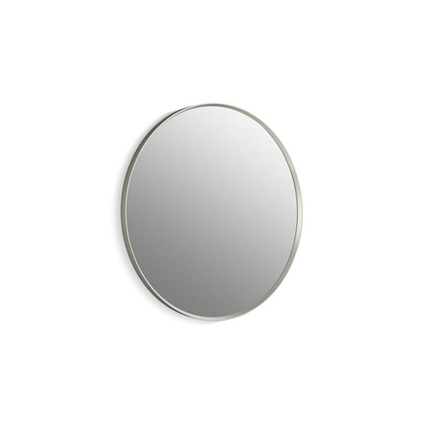 KOHLER Essential 32-in Round Framed Mirror in Brushed Nickel