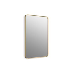 KOHLER Essential 24 x 36-in Rectangle Framed Mirror in Moderne Brushed Gold