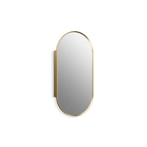 KOHLER Verdera 20 x 40-in Capsule Framed Medicine Cabinet in Moderne Brushed Gold