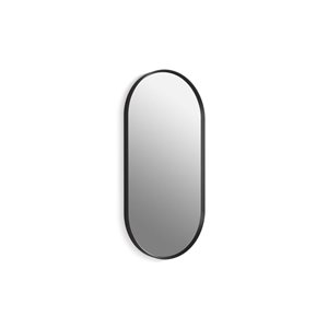 KOHLER Essential 18 x 36-in Capsule Framed Mirror in Matte Black