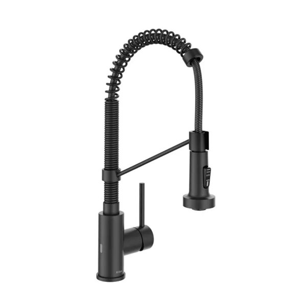 Kraus Bolden Matte Black 18-in Touchless Sensor Commercial Pull-Down Single Handle Kitchen Faucet