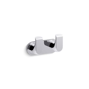 KOHLER Avid Double Robe Hook w/ Installation Hardware in Polished Chrome