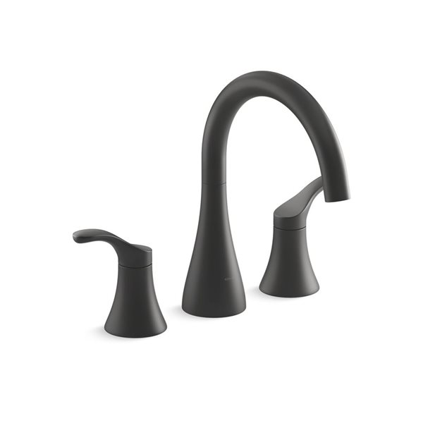 KOHLER Simplice Matte Black Deck-Mount Bath Faucet Trim
