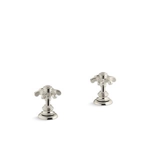KOHLER Artifacts Prong Bathroom Sink Faucet Handles w/ Quarter-Turn Washerless Valves in Vibrant Polished Nickel