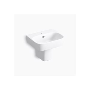 KOHLER ModernLife 21 3/4-in Rectangular Wall-Mount Bathroom Sink w/ Overflow in White