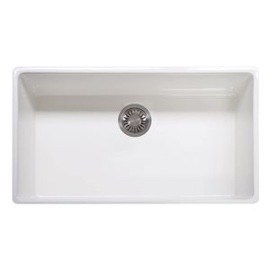 Franke Kindred 36 x 20-in White Fireclay Single Bowl Apron Front Kitchen Sink